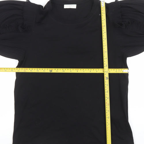 Sandro Paris Women's Black 3/4 Puff Sleeve Cotton T-Shirt Size 2