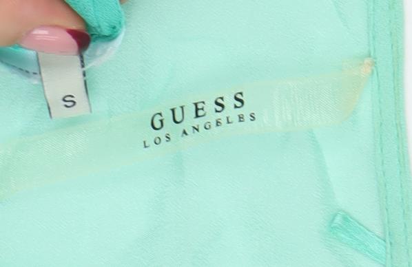 Guess Women Green Chiffon Short Sleeve Blouse Size S
