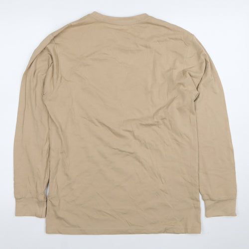 Hard Rock Men's Beige Long Sleeve Graphic T-Shirt Size S