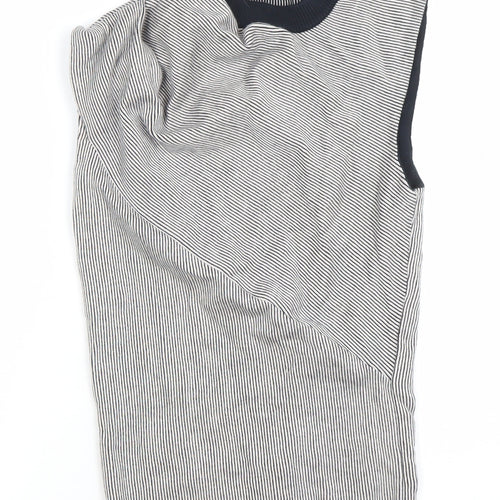 Joseph Womens Black Fine Stripe Sleeveless Cotton Tank Top S
