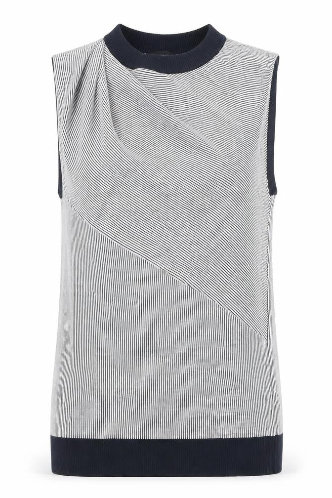 Joseph Womens Black Fine Stripe Sleeveless Cotton Tank Top S