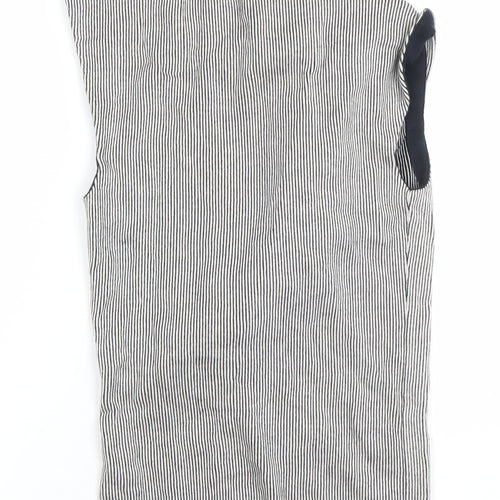 Joseph Womens Black Fine Stripe Sleeveless Cotton Tank Top S