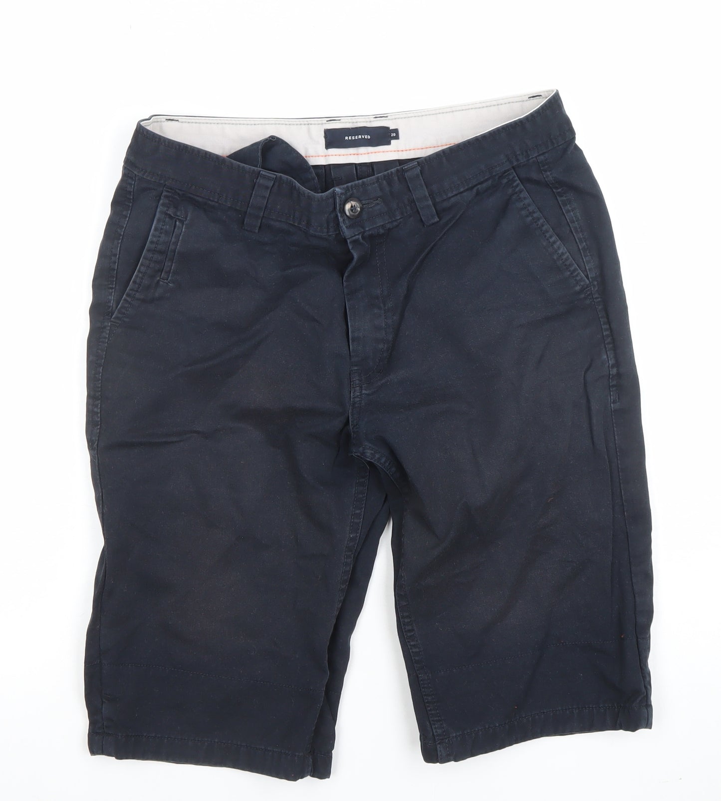 Reserved Men's Black Chino Shorts Size 29 Regular Fit