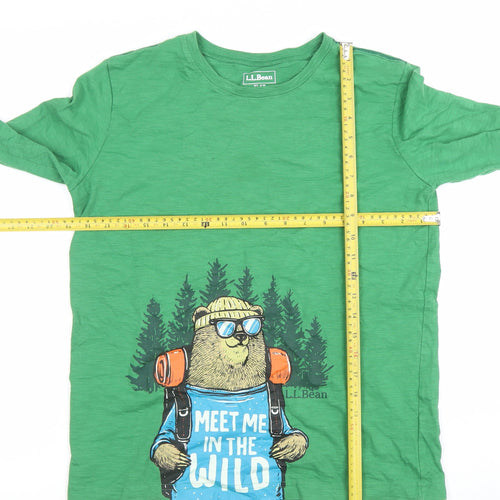 L.L. Bean Boys Green Long Sleeve Graphic Bear T-Shirt Size 18 Years