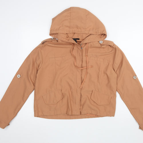 Forever 21 Women’s Brown Hooded Anorak Jacket Size S Lightweight