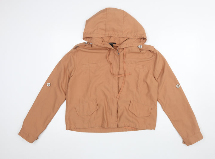 Forever 21 Women’s Brown Hooded Anorak Jacket Size S Lightweight