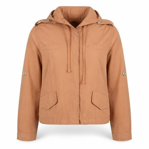 Forever 21 Women’s Brown Hooded Anorak Jacket Size S Lightweight