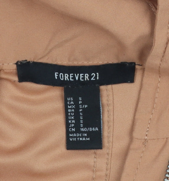 Forever 21 Women’s Brown Hooded Anorak Jacket Size S Lightweight