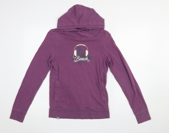 Bench Womens Purple Hooded Pullover Sweatshirt XS Casual Hoodie