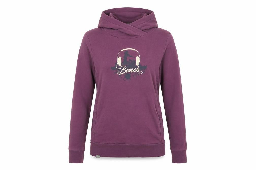 Bench Womens Purple Hooded Pullover Sweatshirt XS Casual Hoodie