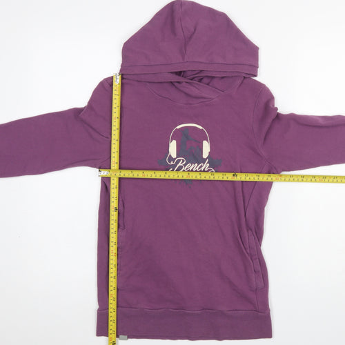 Bench Womens Purple Hooded Pullover Sweatshirt XS Casual Hoodie