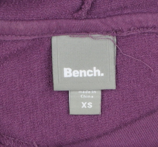 Bench Womens Purple Hooded Pullover Sweatshirt XS Casual Hoodie