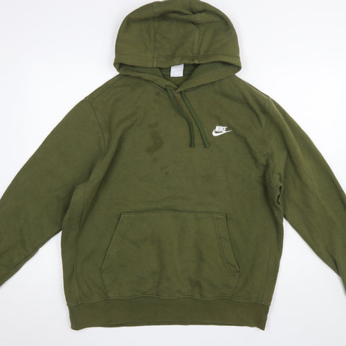 Nike Men's Green Pullover Hoodie Size L Regular Fit Fleece