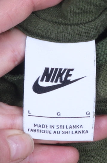 Nike Men's Green Pullover Hoodie Size L Regular Fit Fleece