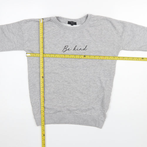 New Look Petite Women's Grey Be Kind Pullover Sweatshirt UK 8
