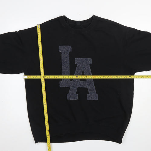 H&M Womens Black LA Pullover Sweatshirt Medium Relaxed Fit