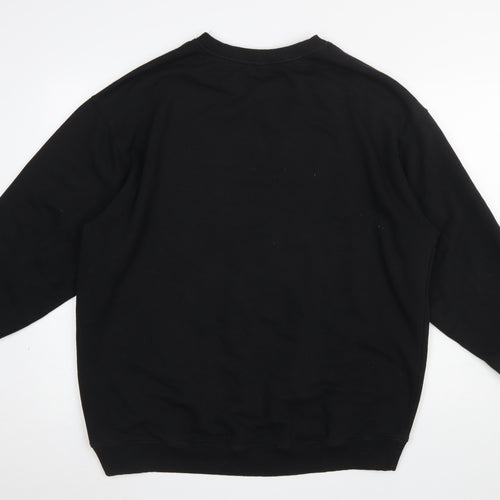 H&M Womens Black LA Pullover Sweatshirt Medium Relaxed Fit