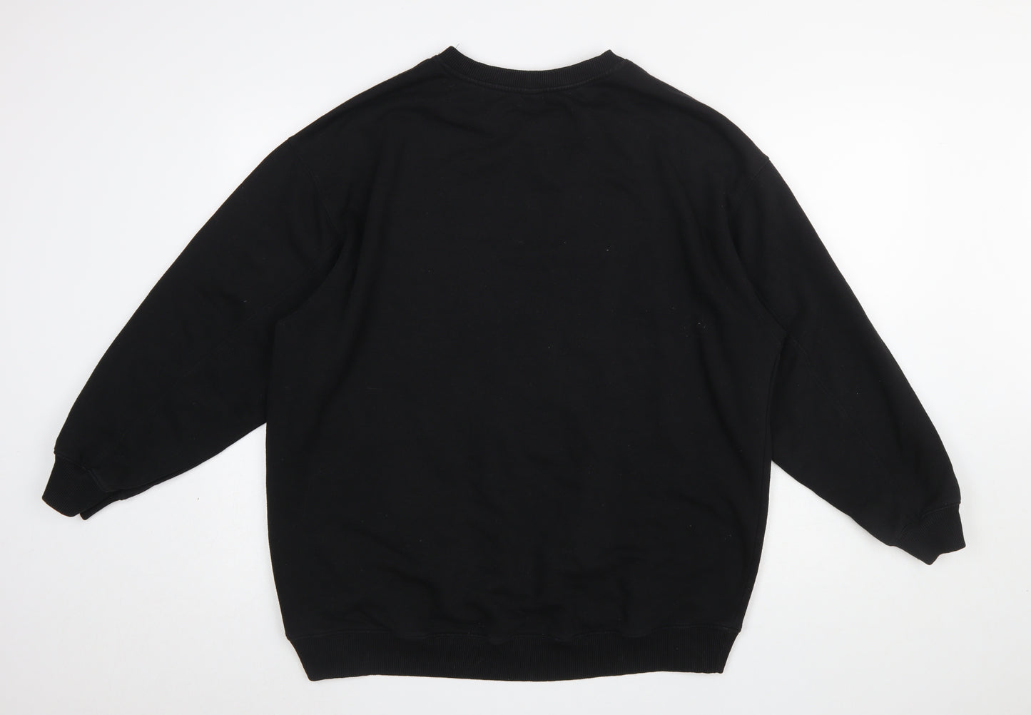 H&M Womens Black LA Pullover Sweatshirt Medium Relaxed Fit