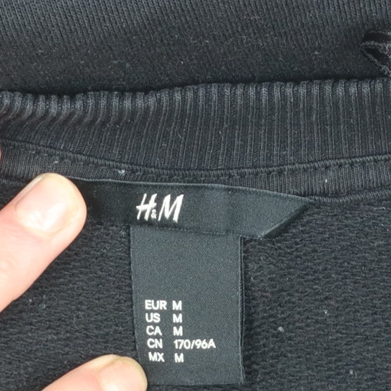 H&M Womens Black LA Pullover Sweatshirt Medium Relaxed Fit