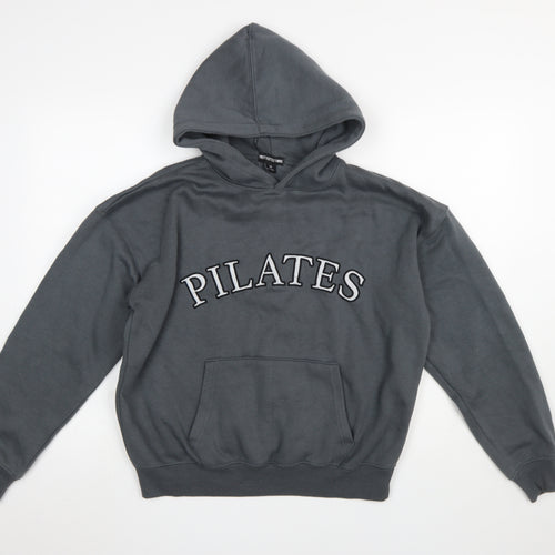 PrettyLittleThing Women’s Grey Pullover Hoodie XS Pilates Print