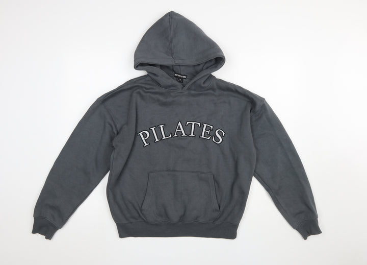 PrettyLittleThing Women’s Grey Pullover Hoodie XS Pilates Print