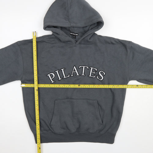 PrettyLittleThing Women’s Grey Pullover Hoodie XS Pilates Print