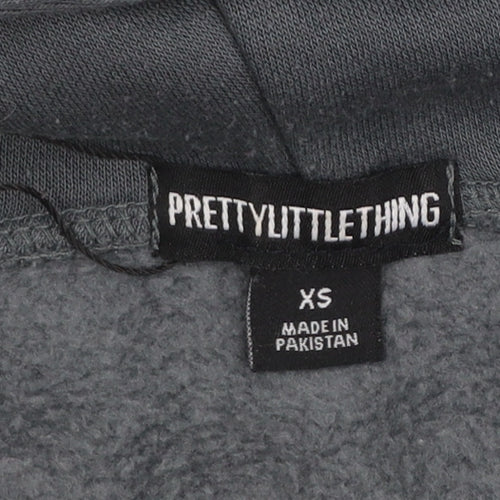 PrettyLittleThing Women’s Grey Pullover Hoodie XS Pilates Print