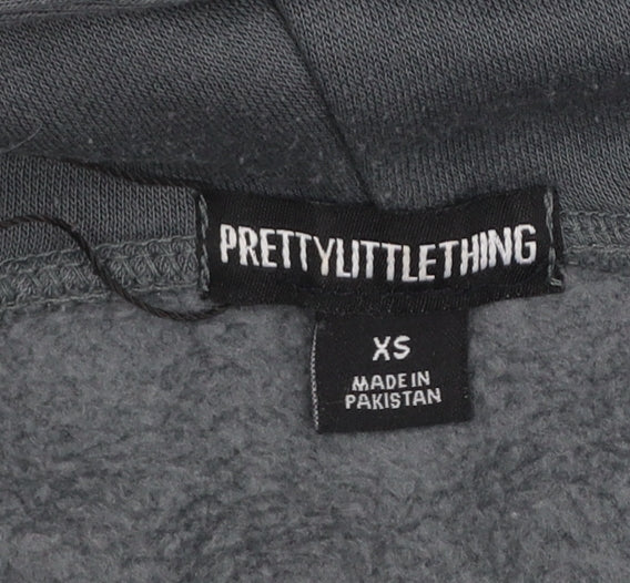 PrettyLittleThing Women’s Grey Pullover Hoodie XS Pilates Print