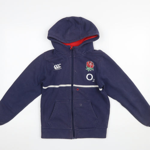 Canterbury Boys Navy Full Zip Hoodie 10 Years England Rugby O2 Logo
