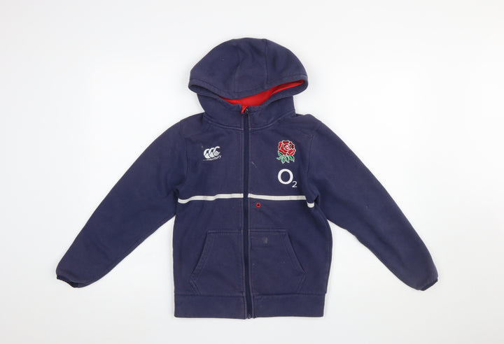 Canterbury Boys Navy Full Zip Hoodie 10 Years England Rugby O2 Logo