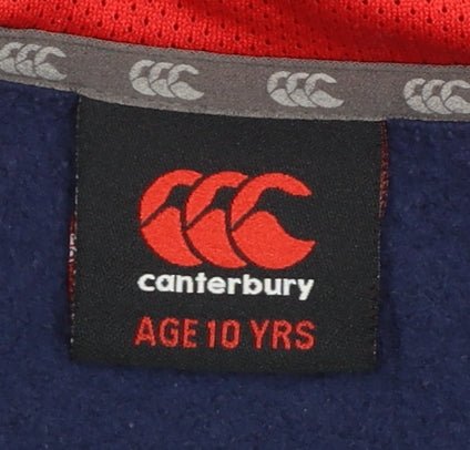 Canterbury Boys Navy Full Zip Hoodie 10 Years England Rugby O2 Logo