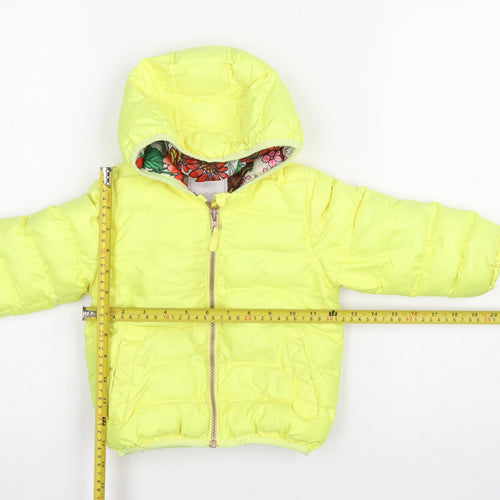 Next Unisex Baby Yellow Puffer Jacket 12-18 Months Hooded Winter Coat