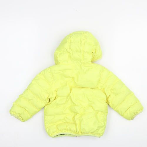 Next Unisex Baby Yellow Puffer Jacket 12-18 Months Hooded Winter Coat