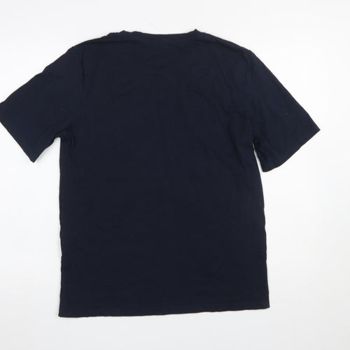 Jack & Jones Men's Blue Logo Graphic Regular Fit T-Shirt Size M