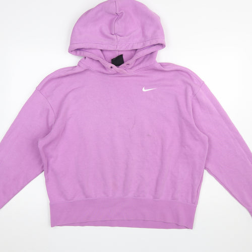 Nike Womens Purple Pullover Hoodie M Cotton Blend Casual