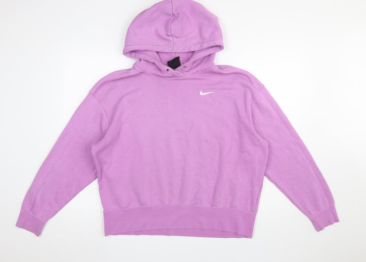 Nike Womens Purple Pullover Hoodie M Cotton Blend Casual