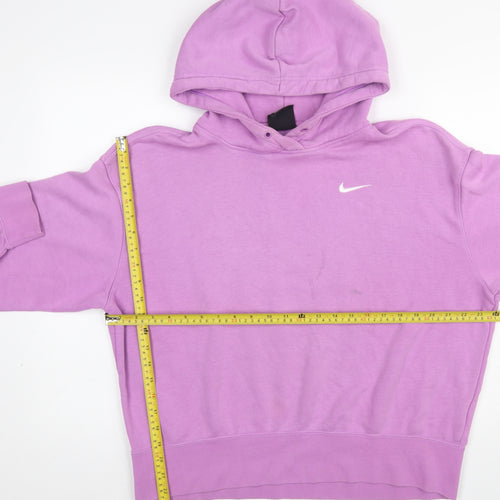 Nike Womens Purple Pullover Hoodie M Cotton Blend Casual