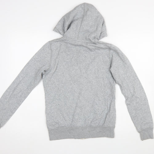 Nike Women's Grey Full Zip Hoodie S Cotton Blend Sportswear