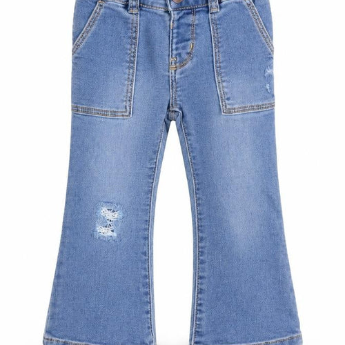 OshKosh B'gosh Girls Blue Flared Denim Jeans 2 Years with Pockets