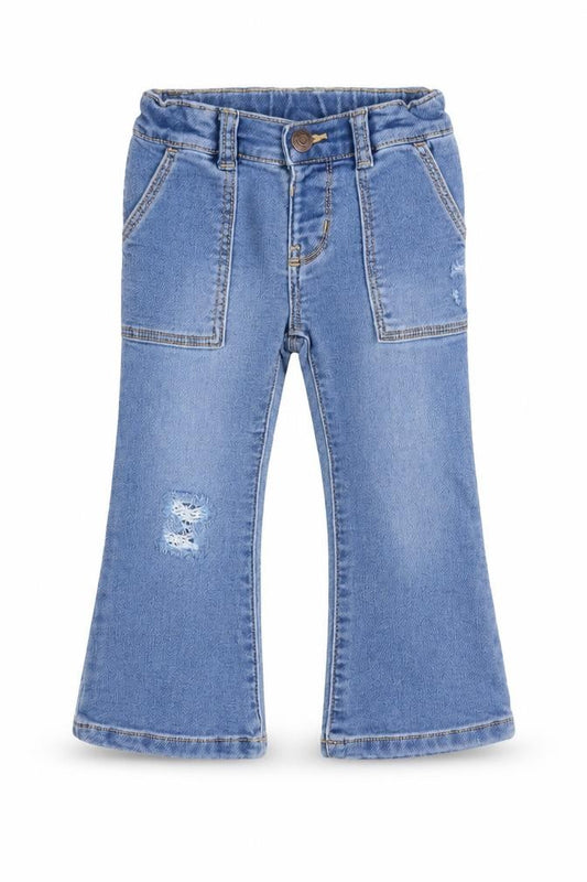 OshKosh B'gosh Girls Blue Flared Denim Jeans 2 Years with Pockets