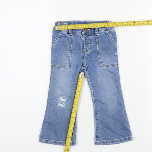 OshKosh B'gosh Girls Blue Flared Denim Jeans 2 Years with Pockets
