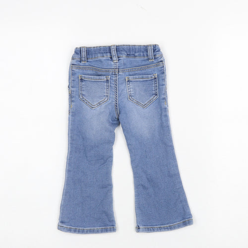 OshKosh B'gosh Girls Blue Flared Denim Jeans 2 Years with Pockets