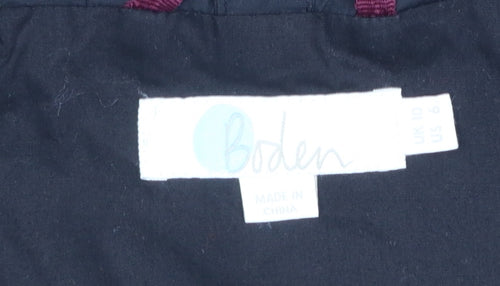 Boden Women Black Faux Fur Hooded Parka Coat Size 10