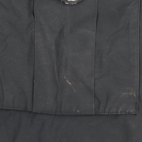 Boden Women Black Faux Fur Hooded Parka Coat Size 10