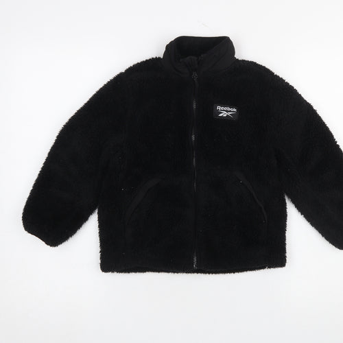Reebok Girls Black Fleece Full Zip Jacket 5-6 Years