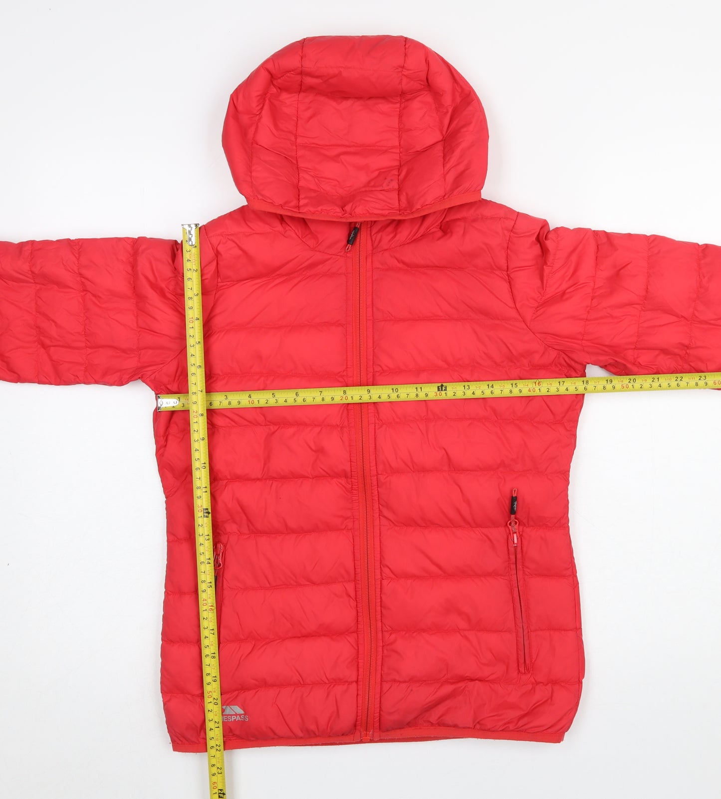 Trespass Womens Red Hooded Puffer Jacket XXS Down Filled Warm Coat