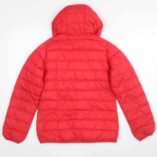 Trespass Womens Red Hooded Puffer Jacket XXS Down Filled Warm Coat
