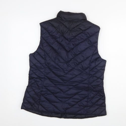 M&Co Womens Navy Blue Quilted Padded Waistcoat Size 12