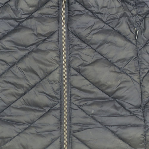 M&Co Womens Navy Blue Quilted Padded Waistcoat Size 12