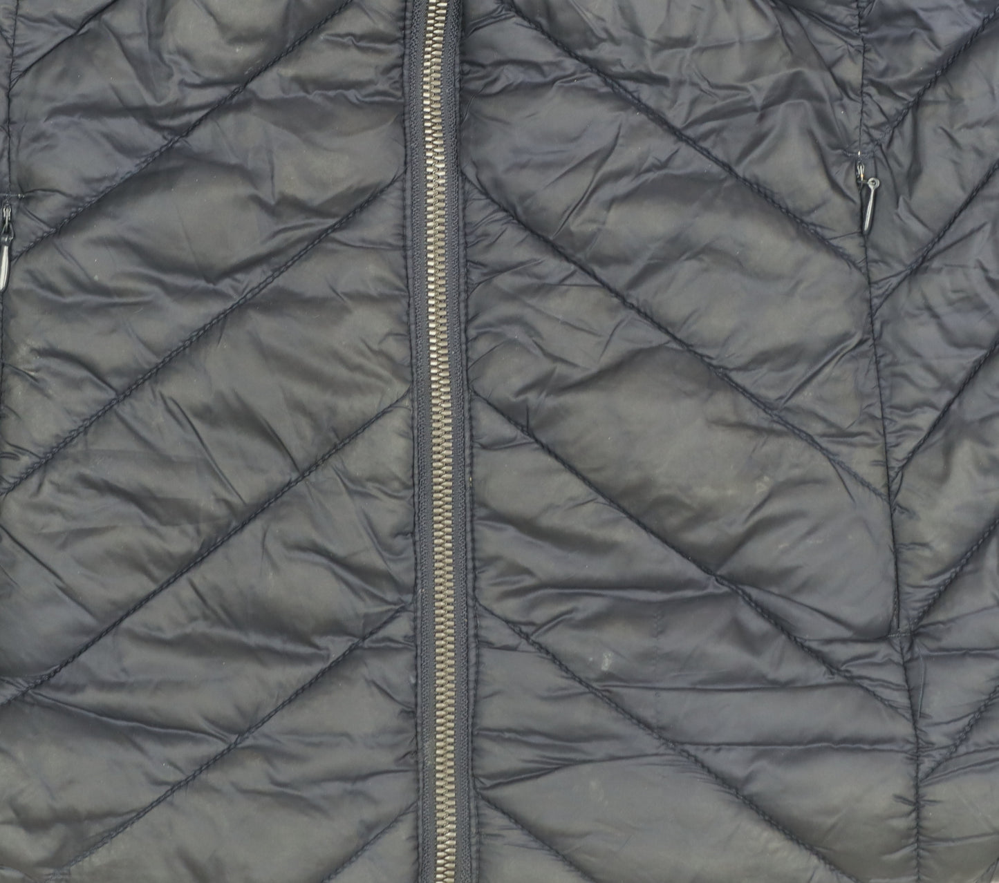 M&Co Womens Navy Blue Quilted Padded Waistcoat Size 12
